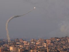 Rockets are launched from Gaza towards Israel (Adel Hana/AP)