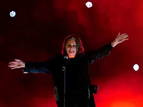 Ozzy Osbourne performing for the closing ceremony of the Commonwealth Games at the Alexander Stadium in Birmingham. (David Davies/PA)