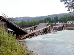 The bridge collapsed in Norway (Geir Olsen/NTB Scanpix/AP)