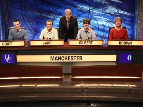 University Challenge’s host Jeremy Paxman with the 2013 University Of Manchester team (BBC/PA)