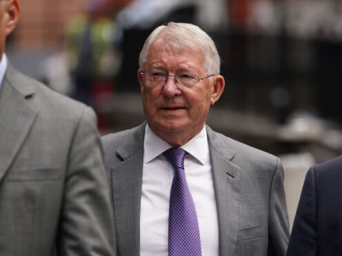 Former Manchester United manager Sir Alex Ferguson arriving at Manchester Crown Court where his former player Ryan Giggs is on trial accused of controlling and coercive behaviour against ex-girlfriend Kate Greville between August 2017 and November 2020. Picture date: Friday August 19, 2022.