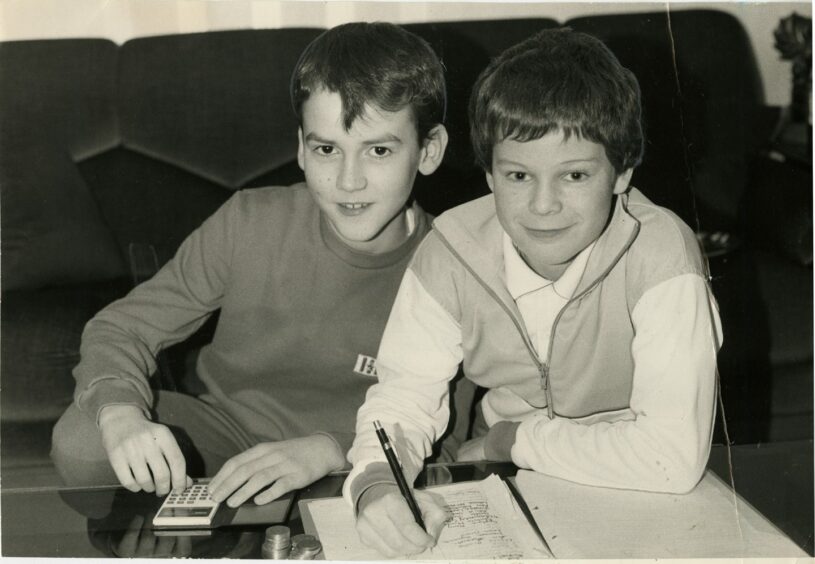 Simon and Mark were pictured counting up their sponsorship money.