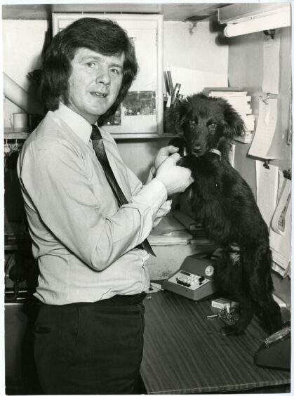 Bingo manager Jimmy Smith with the club's dog which was called Ri.