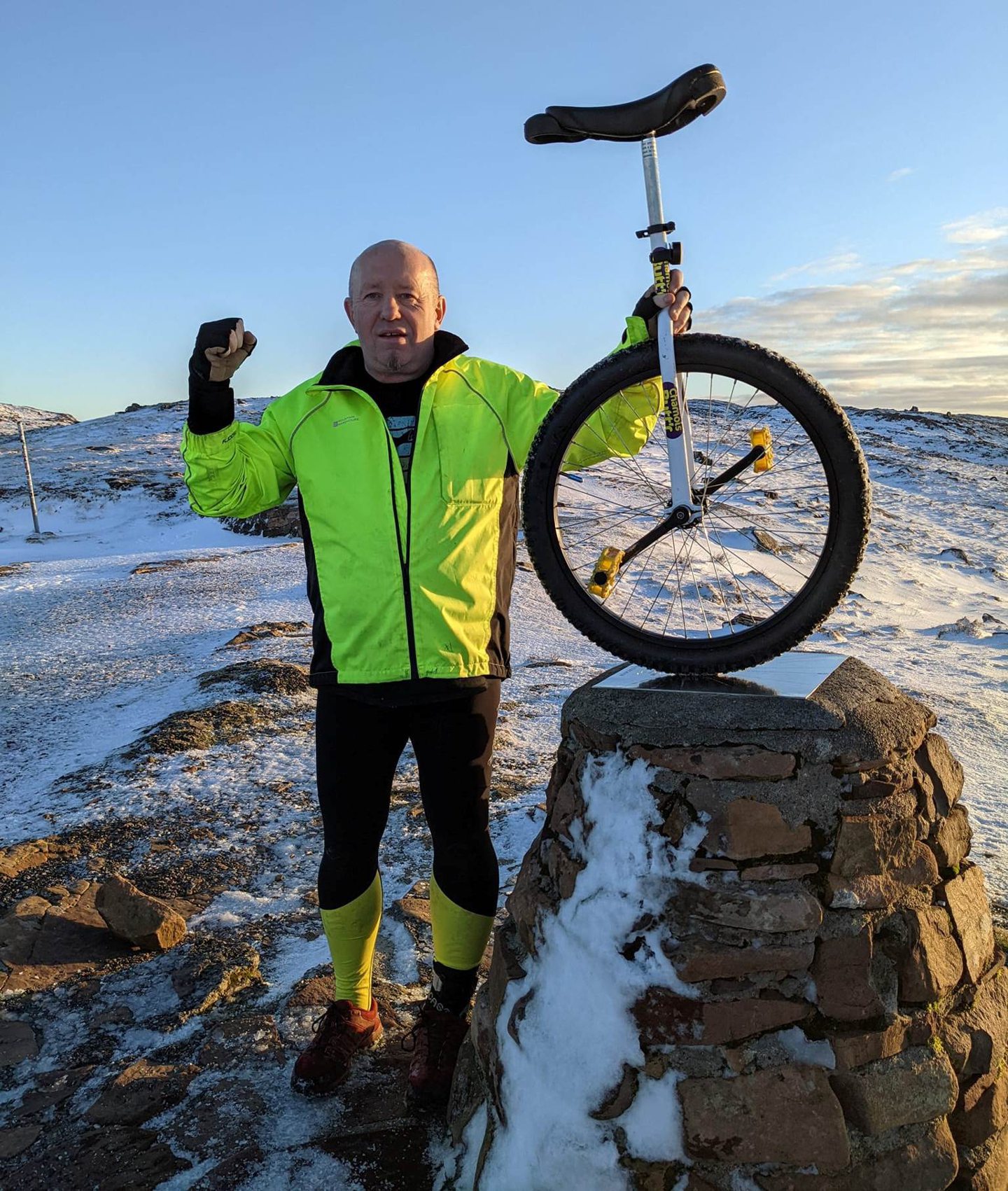 Bruce took to training in the snow on the Bealach Na Ba, Applecross Pass.