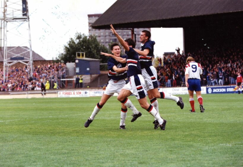 Ivo den Bieman celebrates his goal against Rangers and things would only get better for the Dens Parkers.