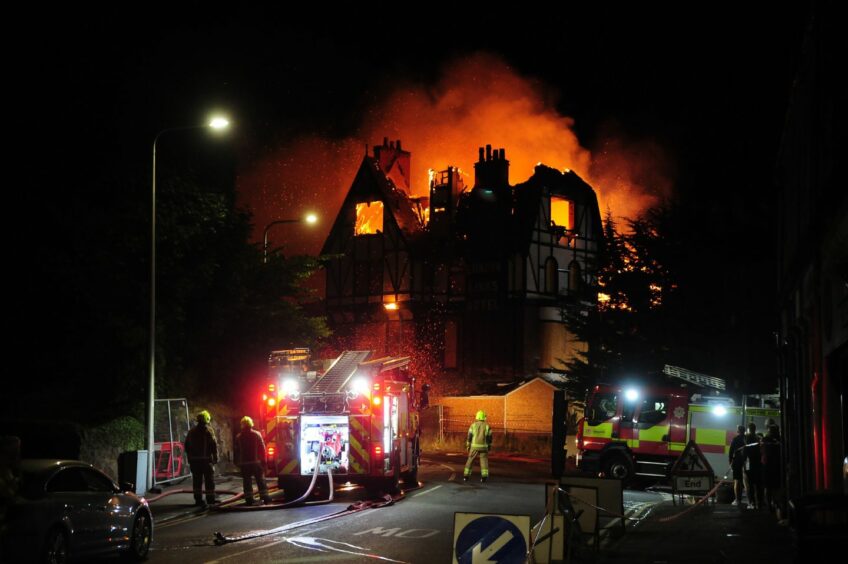 The August 2022 fire at the Lundin Links Hotel completely destroyed the building.