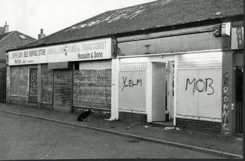 The shopping area in Beechwood was defaced by vandals when gangs ruled the streets in the 1980s.