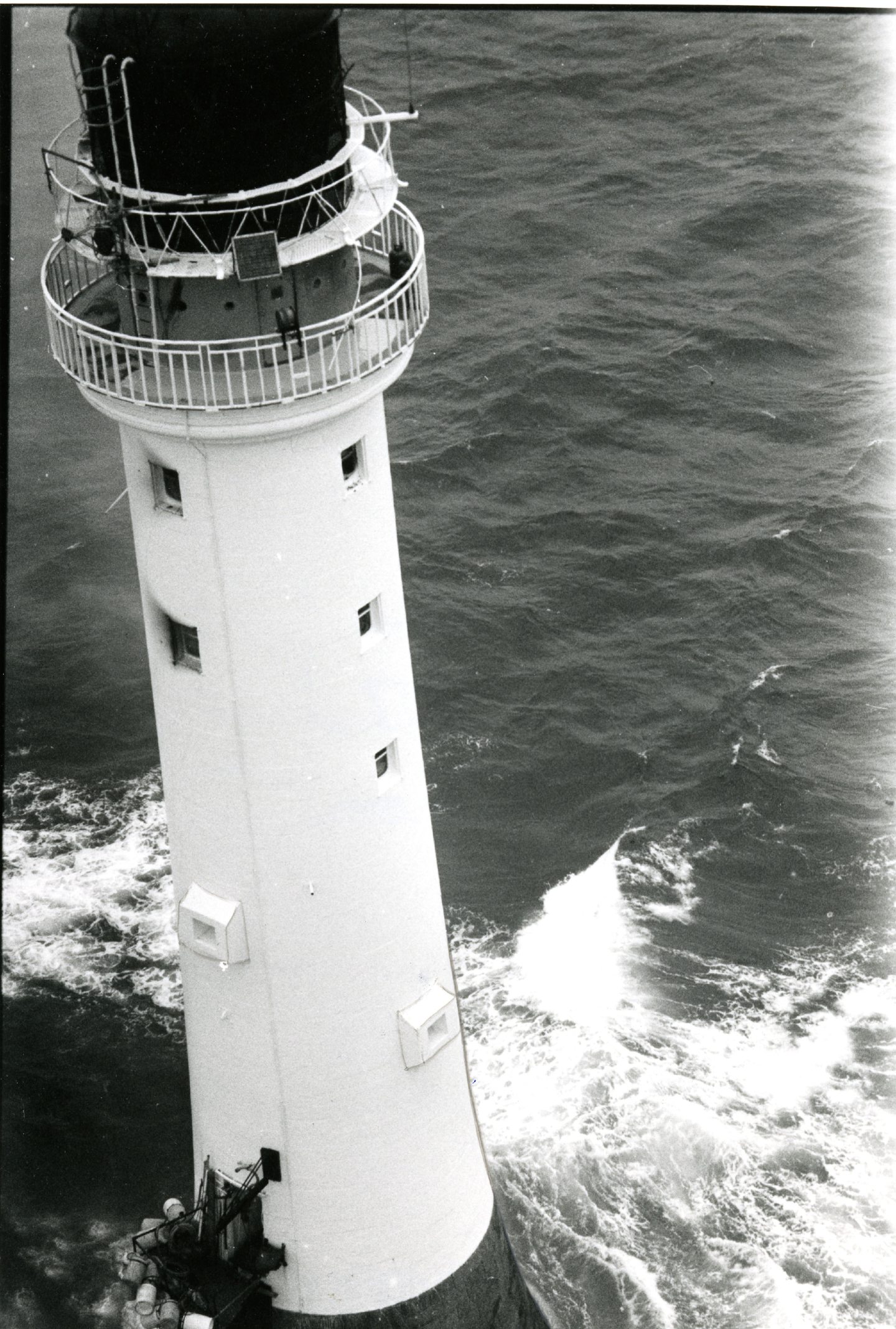 The Bell Rock lighthouse following the fire on September 3 1987.