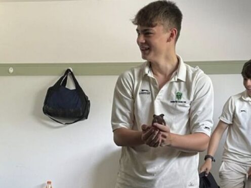 Tyler with Gerbus (Holsworthy Cricket Club/PA)