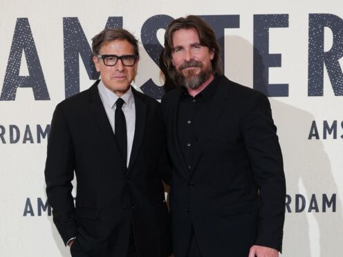 David O Russell and Christian Bale attend the European premiere of Amsterdam at the Odeon Luxe Leicester Square, London. (Ian West/PA)