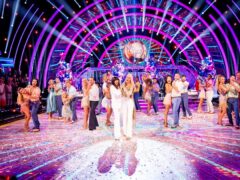 Hosts Claudia Winkleman and Tess Daly with the celebrity and professional dancers who will dance on Strictly Come Dancing 2022 (Guy Levy/BBC/PA)
