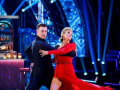 Kaye Adams and Kai Widdrington take to the Strictly floor (Guy Levy/BBC/PA)