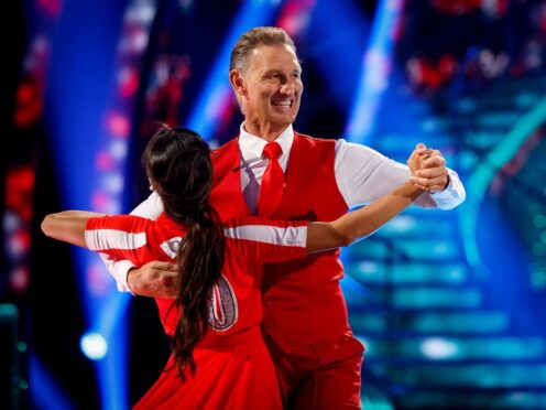 Katya Jones and Tony Adams in rehearsals for the first show of Strictly Come Dancing 2022 (Guy Levy/BBC/PA)