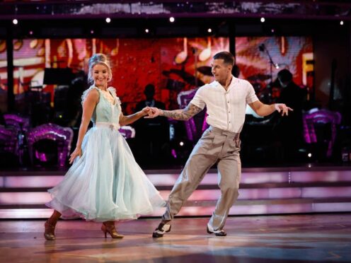 Helen Skelton and Gorka Marquez during the first live show of Strictly Come Dancing 2022 (Guy Levy/PA)