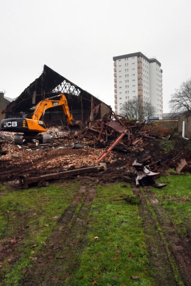 Demolition works at the site of the old cinema