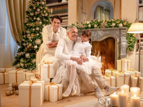 Andrea Bocelli is releasing a Christmas album with his children Matteo and Virginia (Giovanni De Sandre/PA)