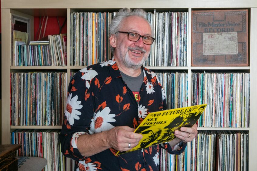 Shane Quentin has been collecting vinyl for 45 years. Picture: DC Thomson/Kim Cessford.