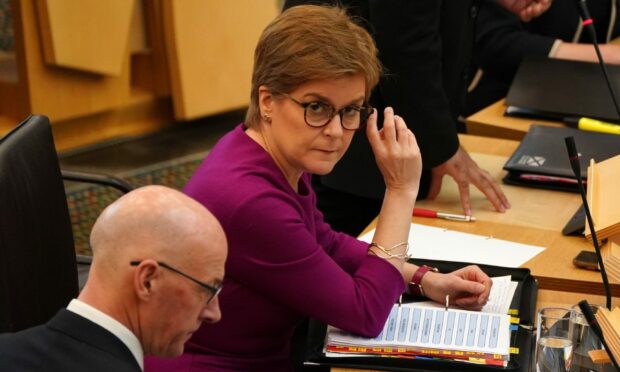 Nicola Sturgeon in the Scottish Parliament
