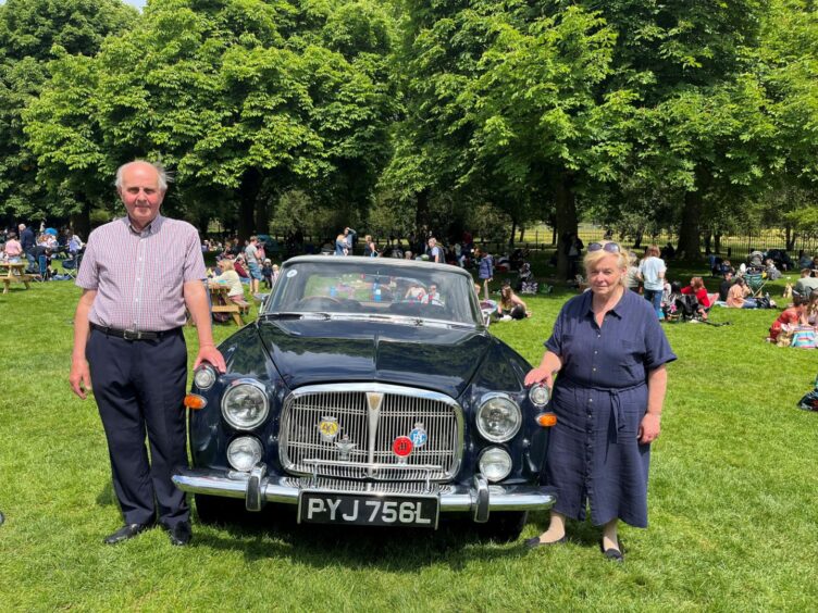 Martin Robins and his wife Eunice with the Dundee Rover. Image: Supplied.