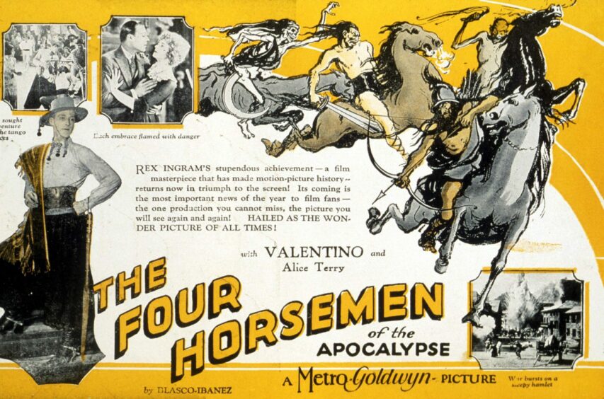 A poster for the 1921 movie which made Rudolph Valentino a Hollywood star. Photo: Snap/Shutterstock.