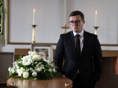Vinny at funeral in Emmerdale (ITV)
