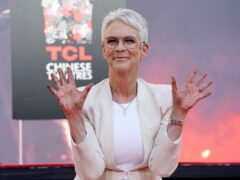 Jamie Lee Curtis calls herself a ‘dot-connector’ as she cements her handprints (Chris Pizzello/AP)