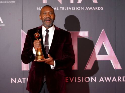 Sir Lenny Henry in the press room after winning the Special Recognition Award at the National Television Awards 2022 held at the OVO Arena Wembley in London. (Ian West/PA)
