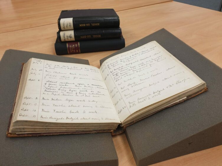 Logbooks kept a record of who was able to attend school. 