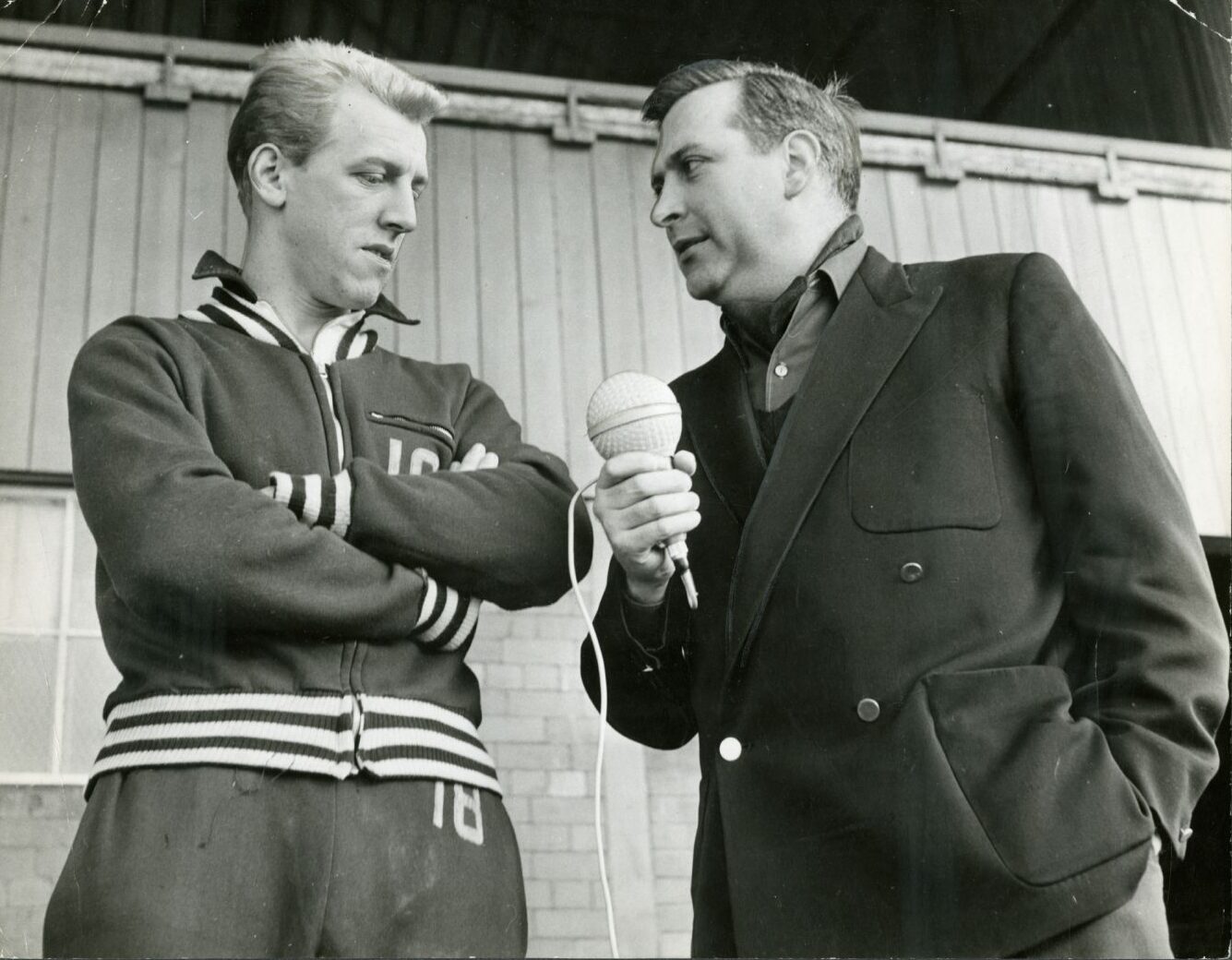 Dundee hero Ian Ure speaks to the Belgian media.