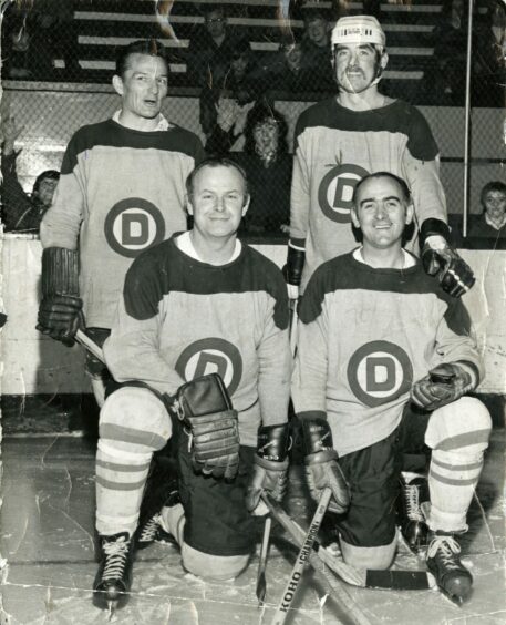 Mike Mazur, Tom Stewart, Jimmy Spence and Sammy MacDonald playing for the Rockets in 1971.