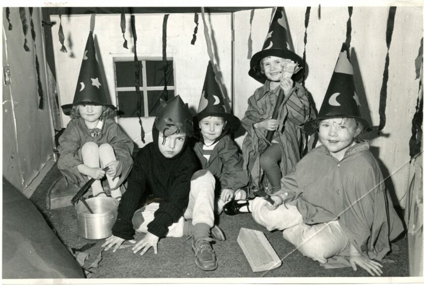 Kids from Menziehill Nursery enjoying their Halloween Party in 1985.