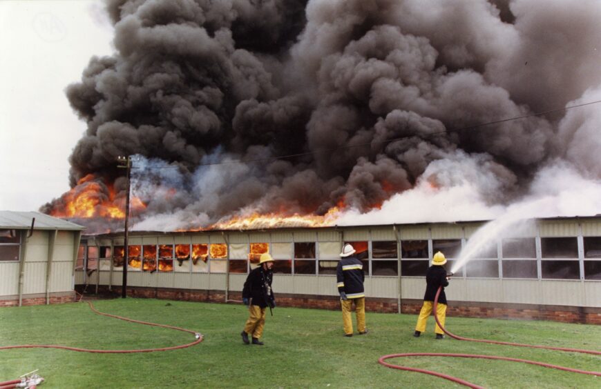 Firefighters tackling the blaze back in 1992. 