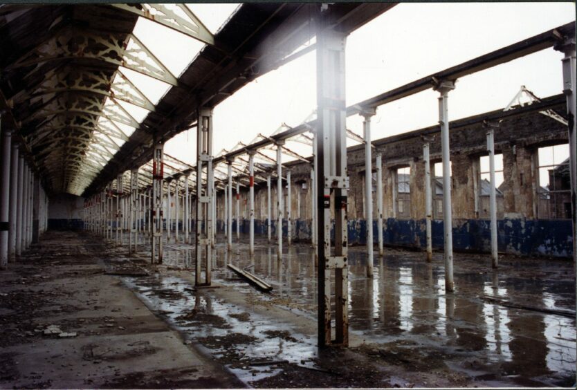 Inside the derelict works. 