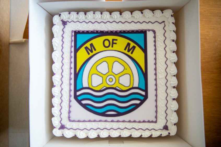 The anniversary cake for the Mill of Mains Primary School 50 years reunion to mark the opening of the school. 