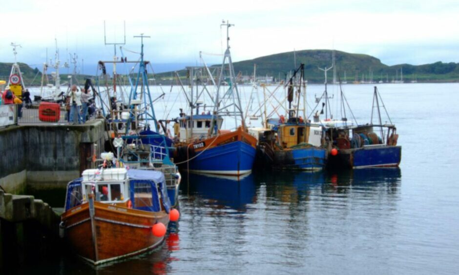 Fishing boats in Oban's South Pier.