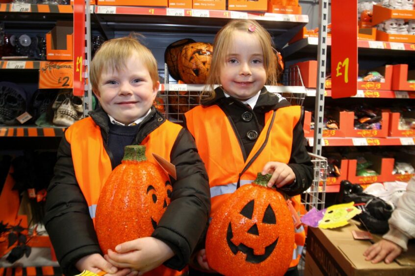 Pupils from Sidlaw View Primary School took part in a Halloween treasure hunt at Asda Kirkton