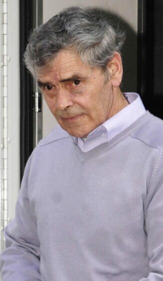Peter Tobin during his trial at the High Court in Dundee