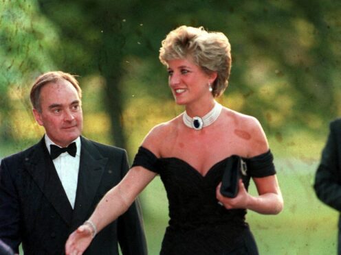 The Princess of Wales arrives at a 1994 fundraising dinner hosted by Vanity Fair magazine for the Serpentine Gallery in Kensington, London (Martin Keene/PA)