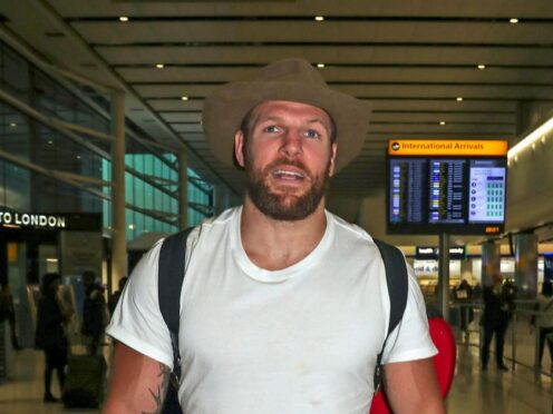 James Haskell arrives back at Heathrow Airport after the 2019 series of I’m A Celebrity … Get Me Out Of Here! (Steve Parsons/PA)