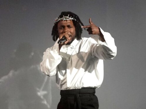 Kendrick Lamar on the Pyramid Stage at Glastonbury (Yui Mok/PA)
