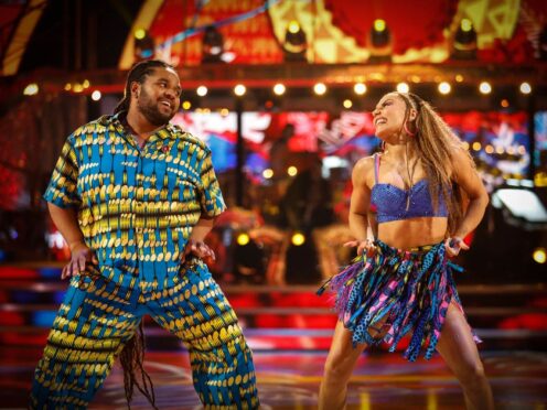 Hamza Yassin and Jowita Przystal during the live show of Strictly Come Dancing on BBC1 (Guy Levy/BBC)