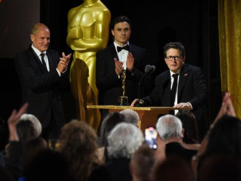 Michael J. Fox speaks on stage during the ceremony (Richard Shotwell/Invision/AP/PA)