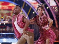 Johannes Radebe and Ellie Taylor performing their jive Thelma & Louise themed jive (Guy Levy/BBC/PA)