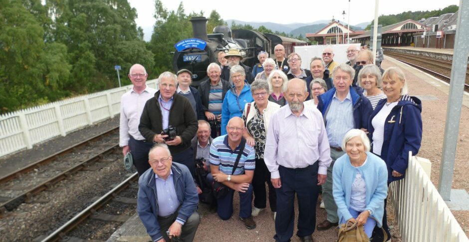 Members and partners had a ride on the Speyside Railway to celebrate the group's 50th anniversary.  Image: Angus Railway Group.
