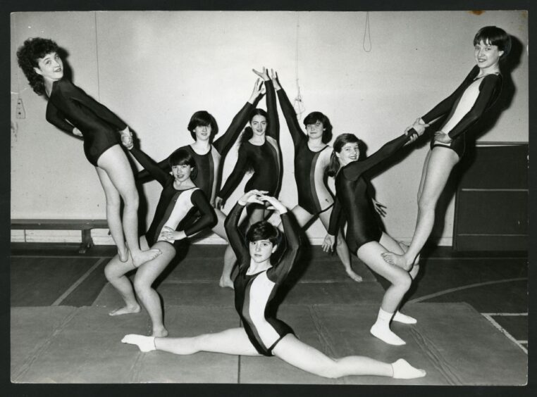 Alison, front centre, with some of her gymnastic colleagues in 1983. Image: DC Thomson.