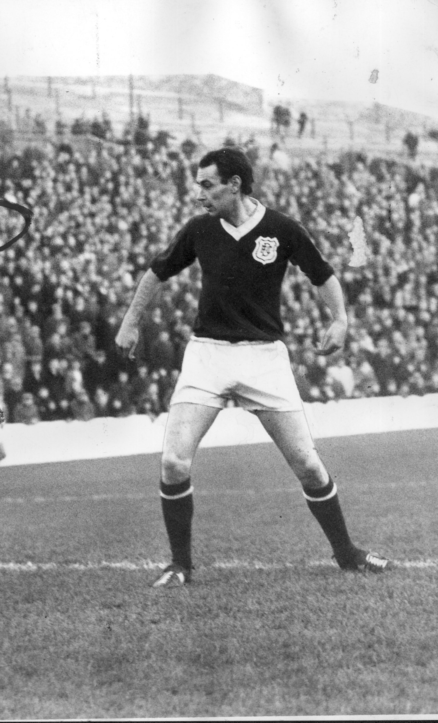 Former Dundee FC striker Alan Gilzean during his glorious spell at Dens Park in the 1960s. Image: DC Thomson.