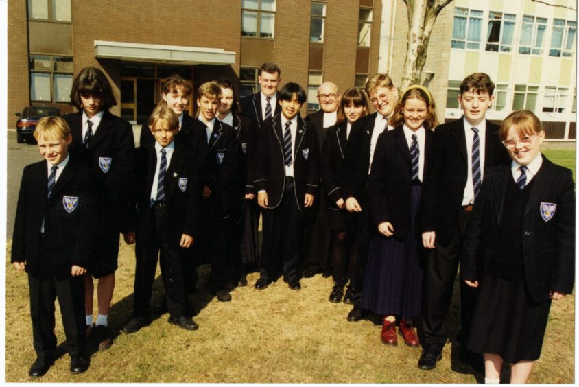 St John's pupils celebrate the school's diamond jubilee. Image: DC Thomson.