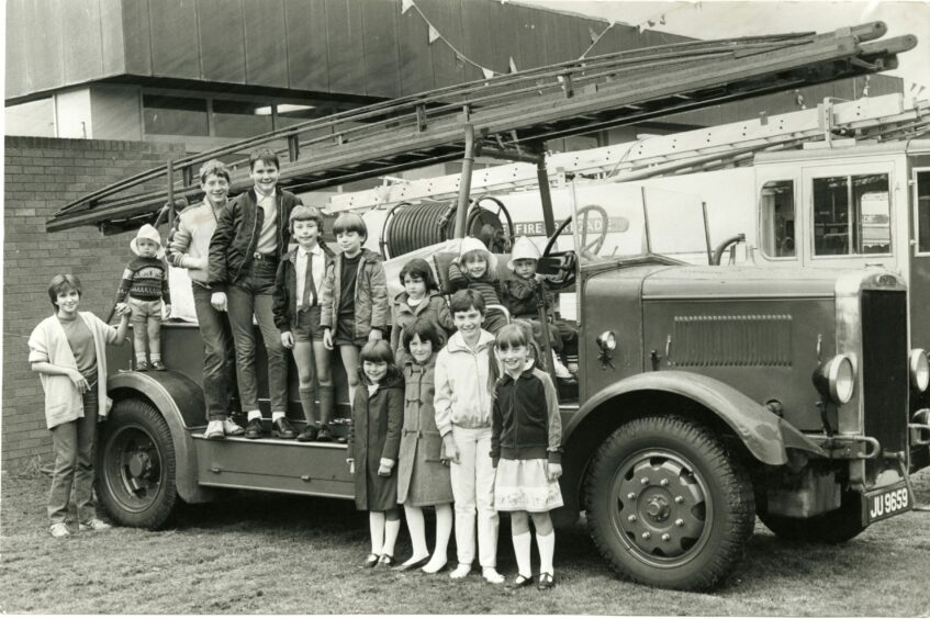 Youngsters who were at the East Kingsway Fire Station for a display by the emergency services in 1984. 