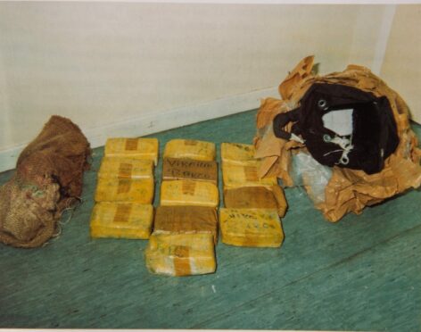 cocaine recovered after a customs and police drugs bust in Ullapool in 1991