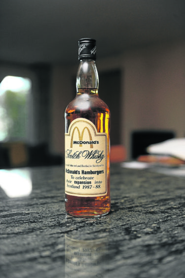 The McDonald's branded bottle of whisky from 1987.